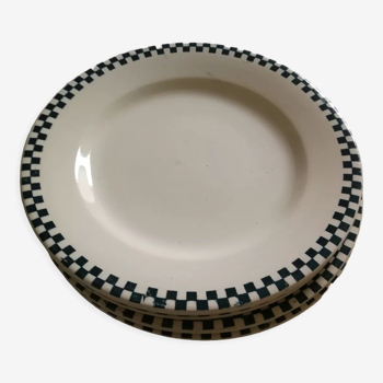 Ensemble de 6 assiettes Damier Terre de fer Salins