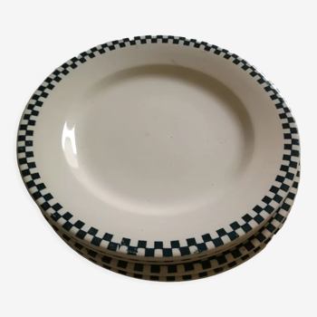 Set of 6 plates Damier Terre de fer Salins