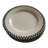 Set of 6 plates Damier Terre de fer Salins