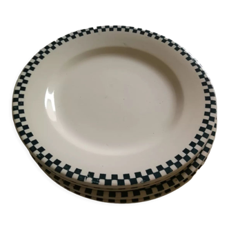 Ensemble de 6 assiettes Damier Terre de fer Salins