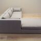 Canapé d'angle gris, design scandinave, années 2000