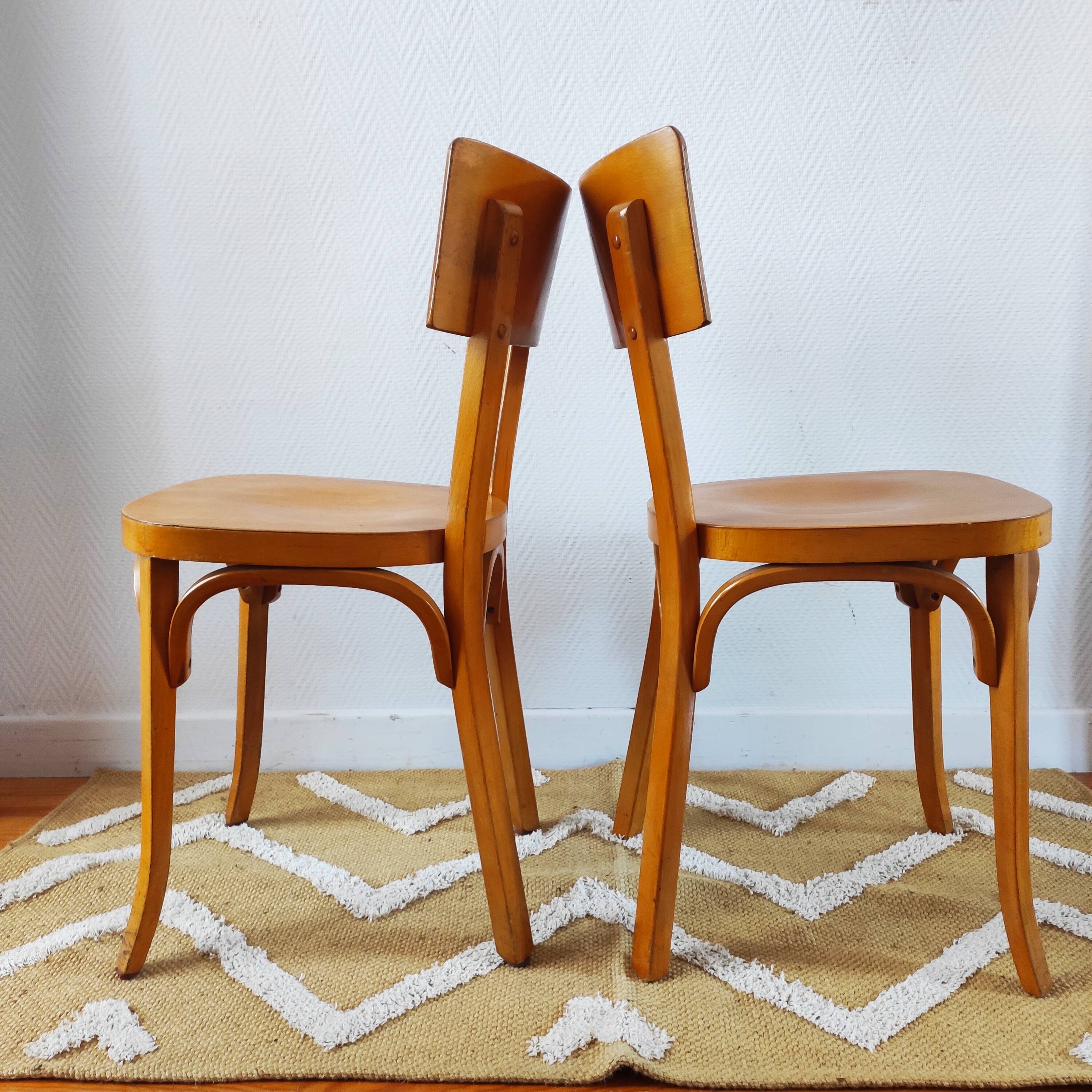 Pair of Baumann bistro chairs