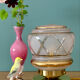 Vintage Art Deco pink and gold glass globe table lamp