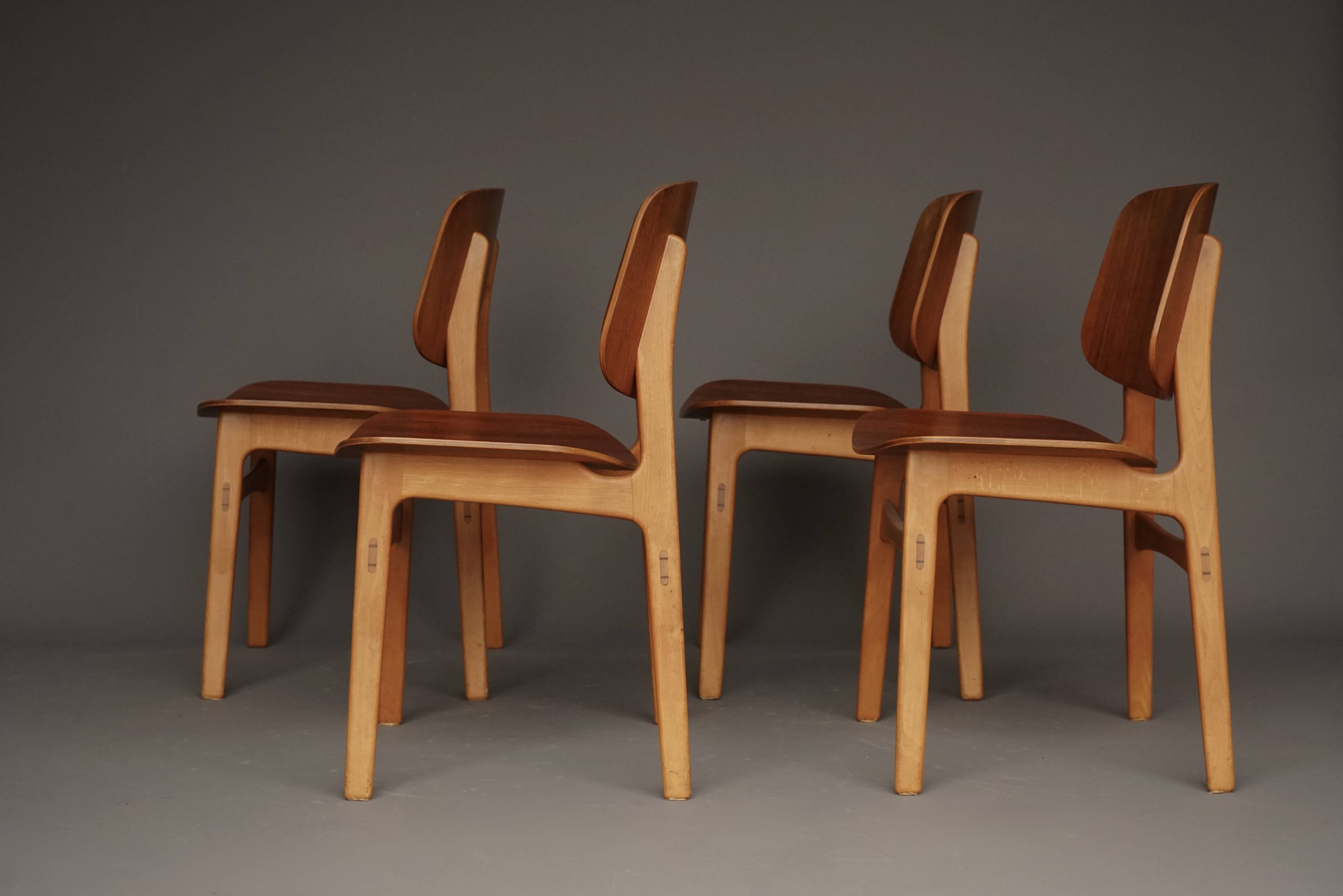 Model 155 Shell Chairs by Børge Mogensen for Søborg Møbelfabrik. Denmark