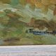 Oil painting landscape and herd of cows