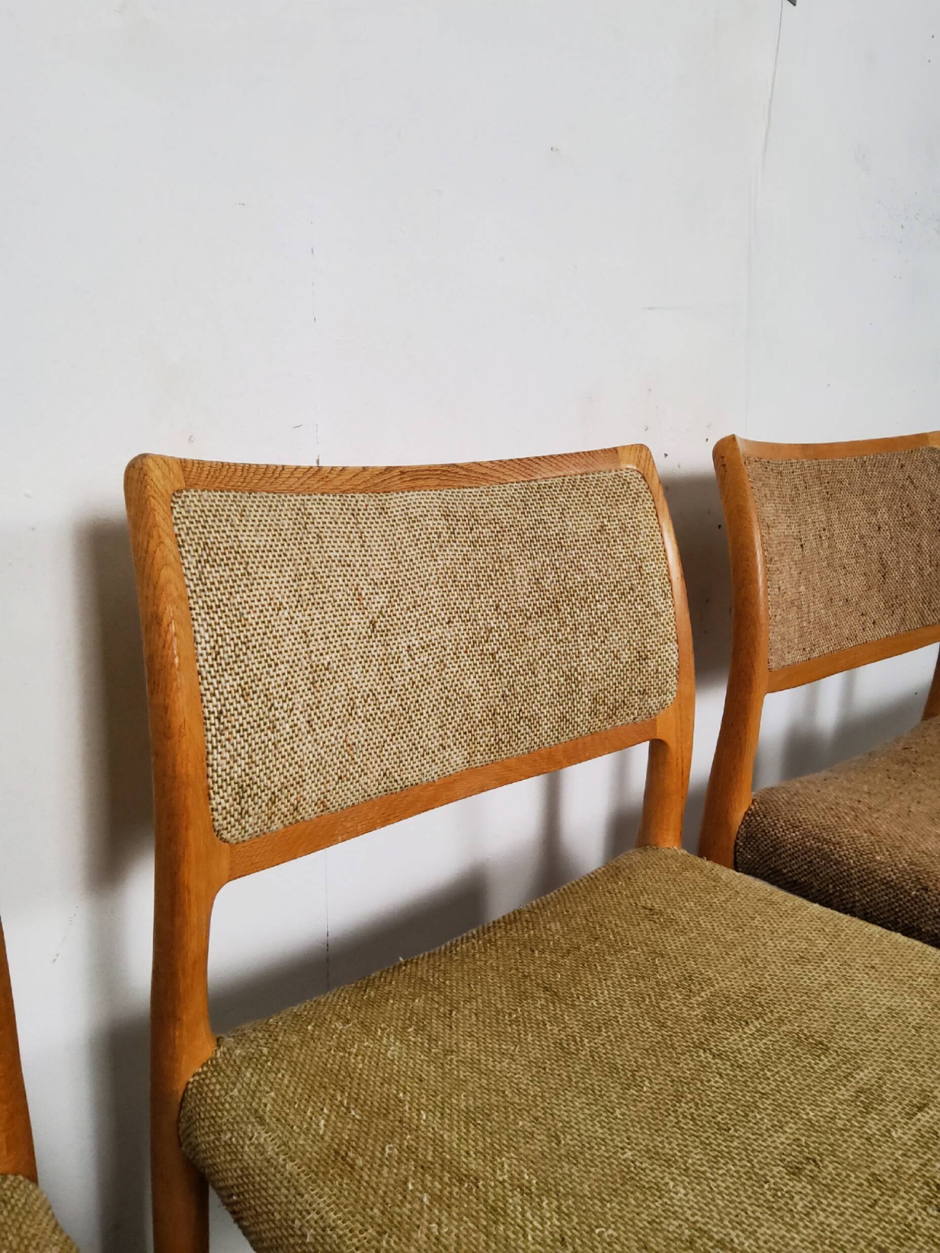4 Scandinavian chairs model 80 by Niels O. Møller, Denmark