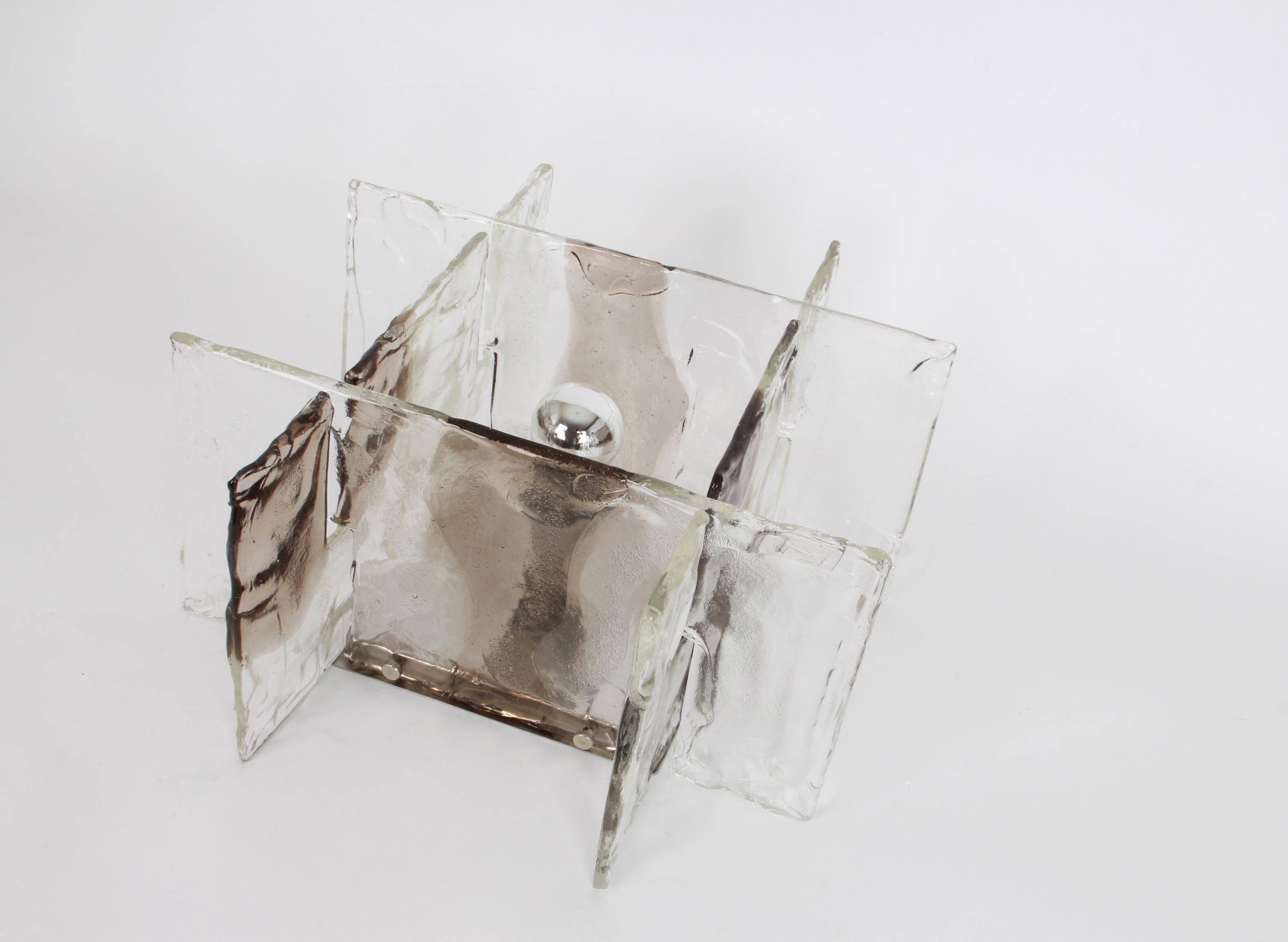 Glass wall sconce designed by Carlo Nason for Kalmar, 1960s.