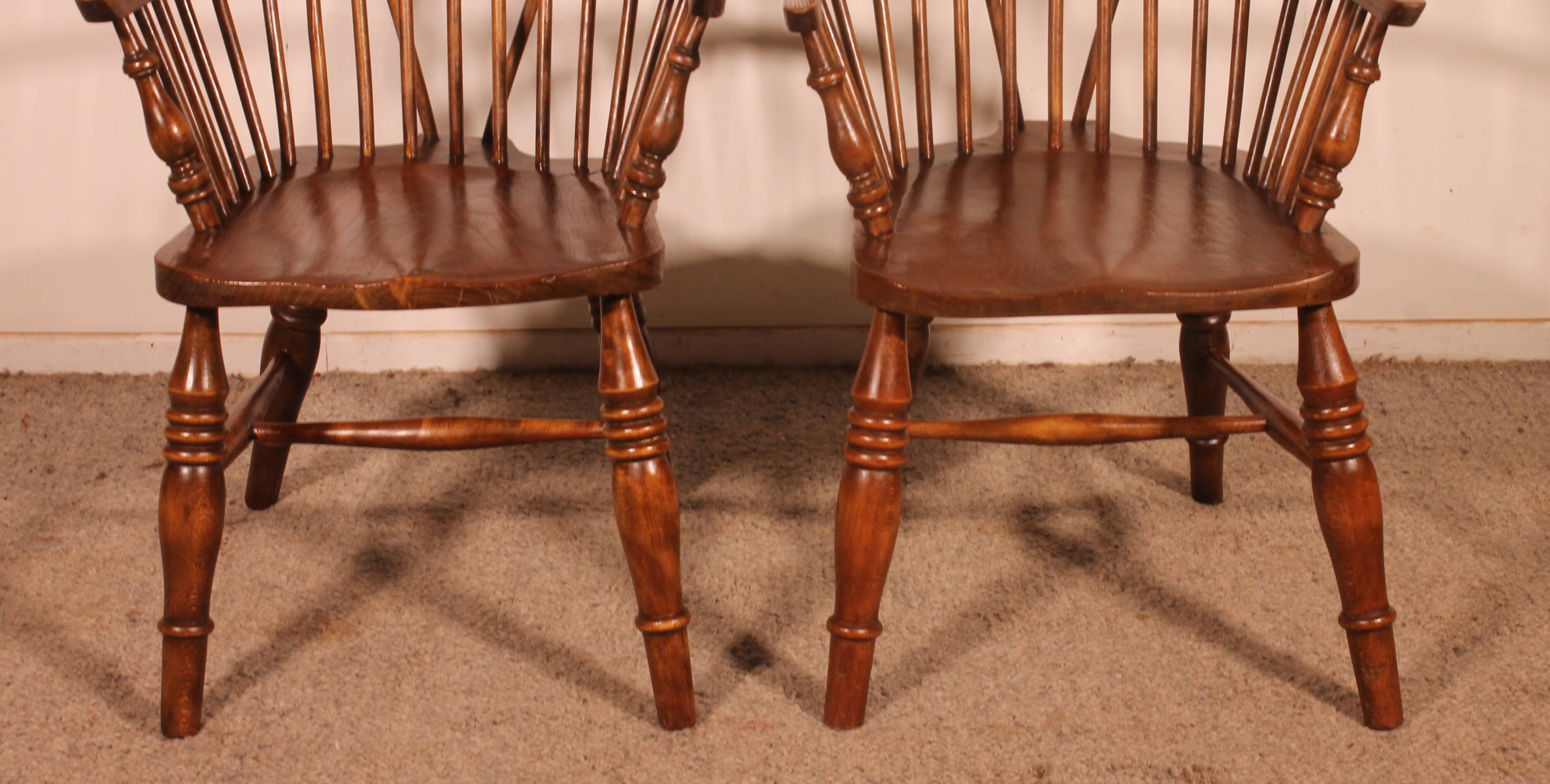 Paire De Fauteuils Windsor Anglais du 19° siècle