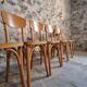 Ensemble de 6 chaises bistrot françaises vintage en bois courbé par Luterma, vers 1950–1970
