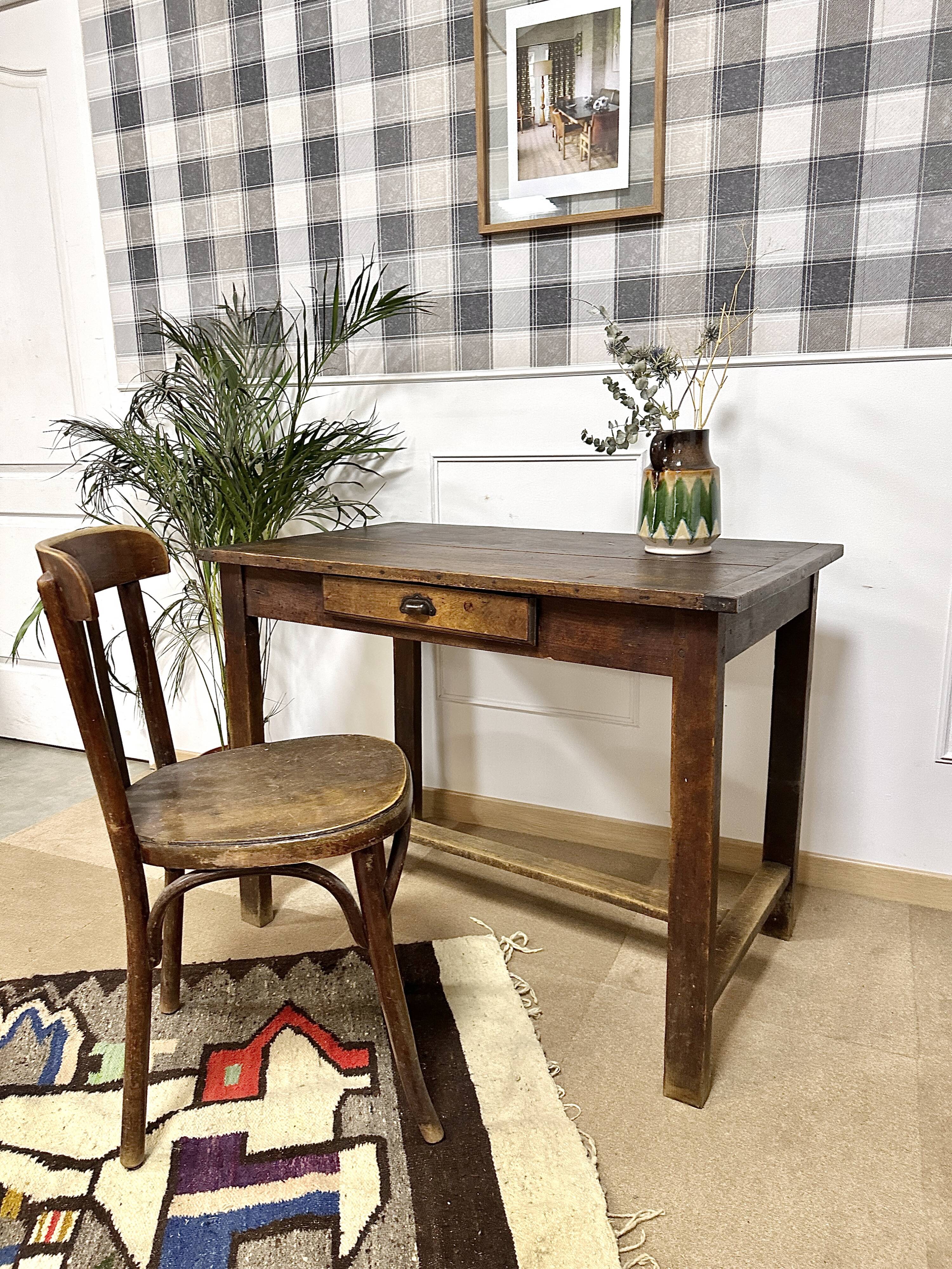 Vintage farmhouse table with drawer