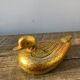 Golden lacquered wooden duck from Burma mid-twentieth forming a box