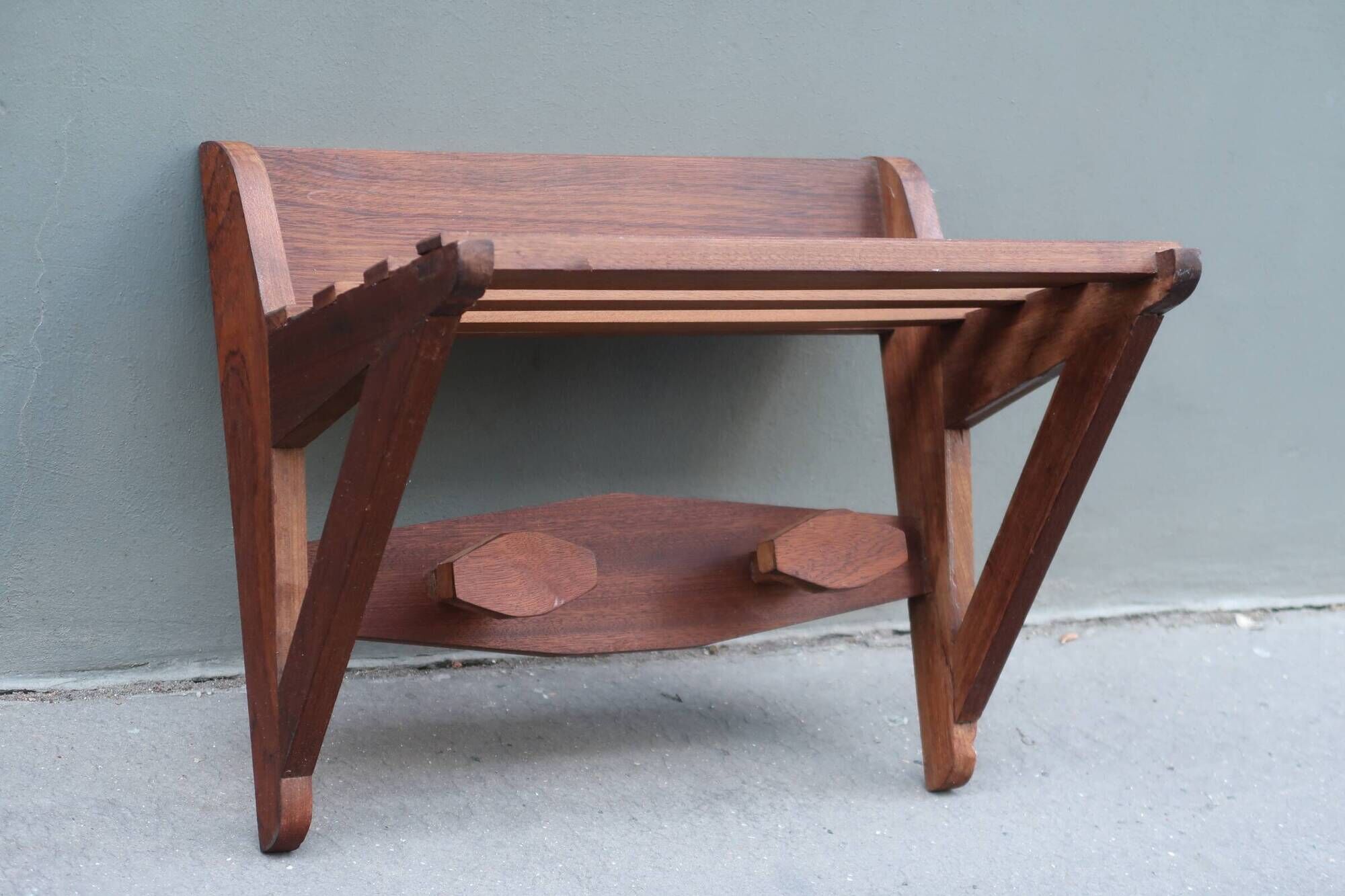 1950s wall coat rack in teak