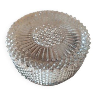 Round ceiling light in the shape of a sun, 1950s glass, vintage.