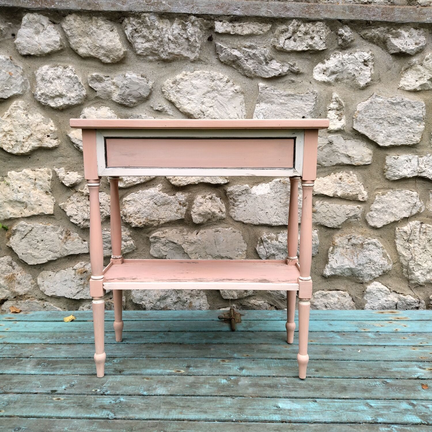 Jardinière ancienne porte plantes bois laiton zinc