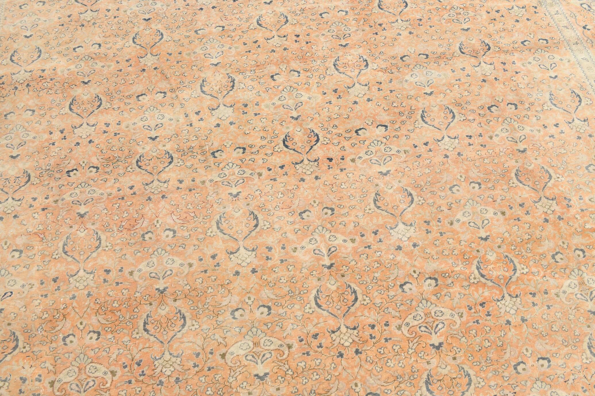 Grand Tapis Vintage Saumon et Beige, Motifs Classiques, 298x400 Cm