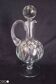 Wine carafe on foot, in cut and enameled glass