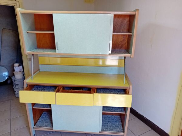 Buffet, vaisselier bicolore, années 60-70
