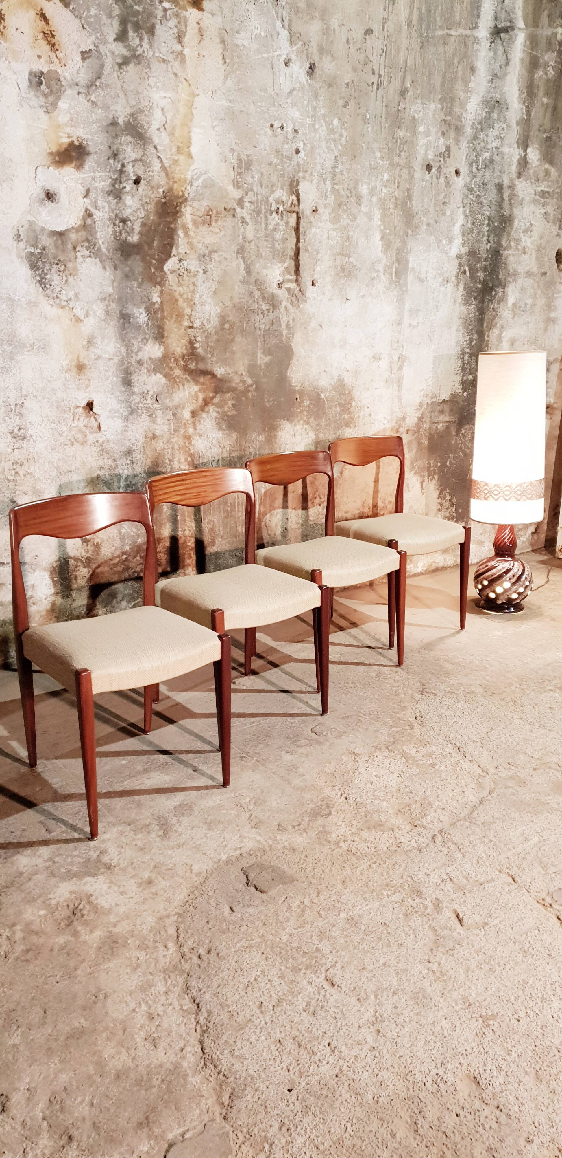 Set de 4 chaises scandinave vintage