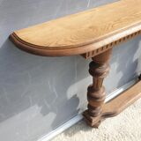 Neoclassical solid oak console with columns