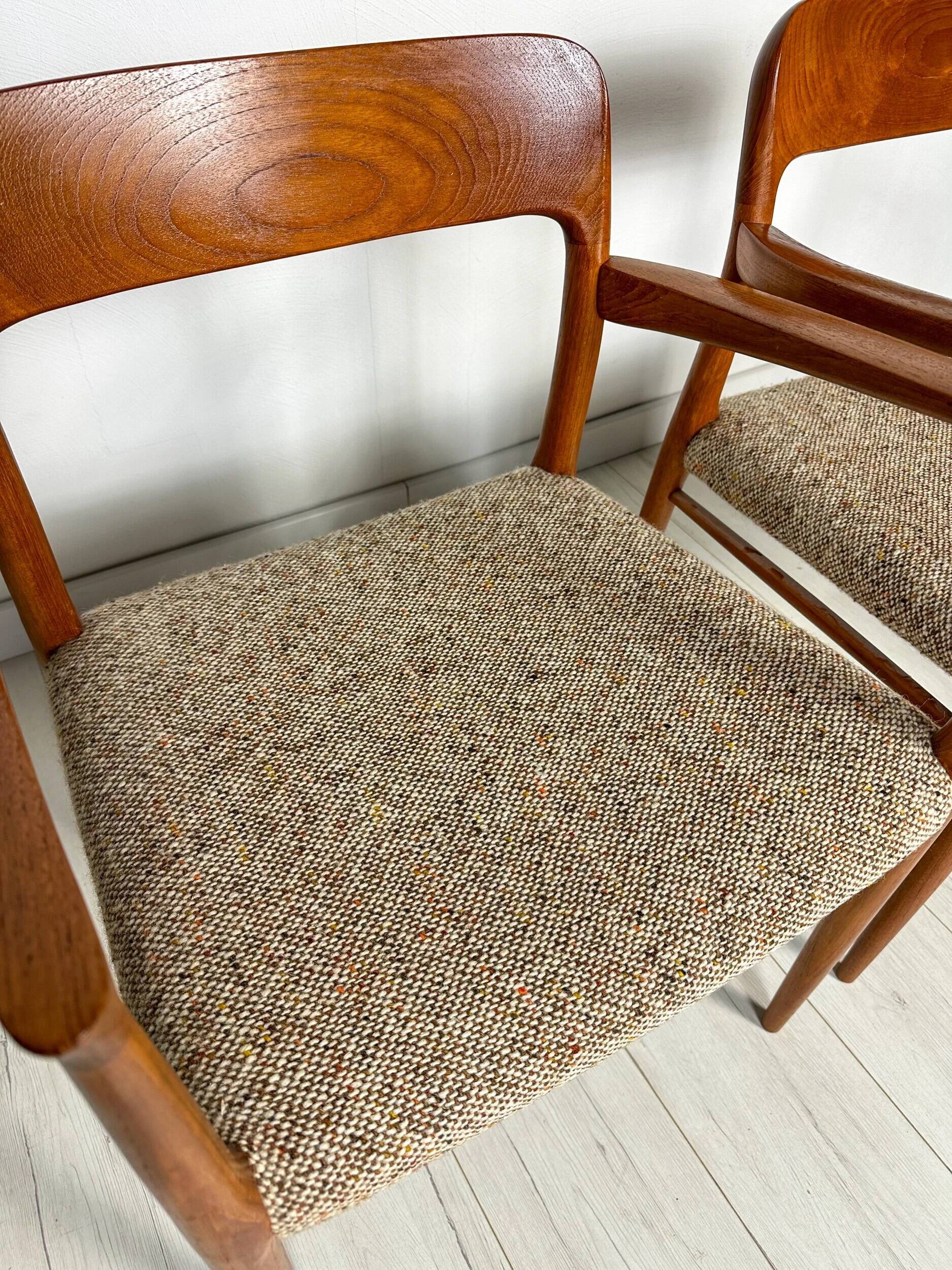 1950s Set of 2 Danish Teak Dining Chairs No. 56 by Niels O. Møller