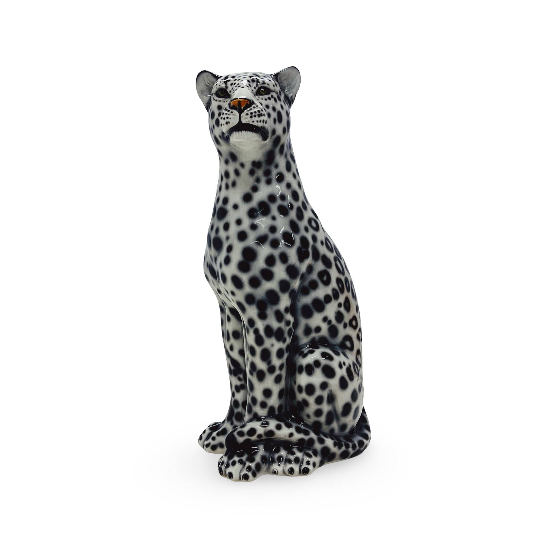 Snow Leopard Ceramic Statue