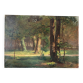 Lumière en Sous‑Bois, huile sur toile
