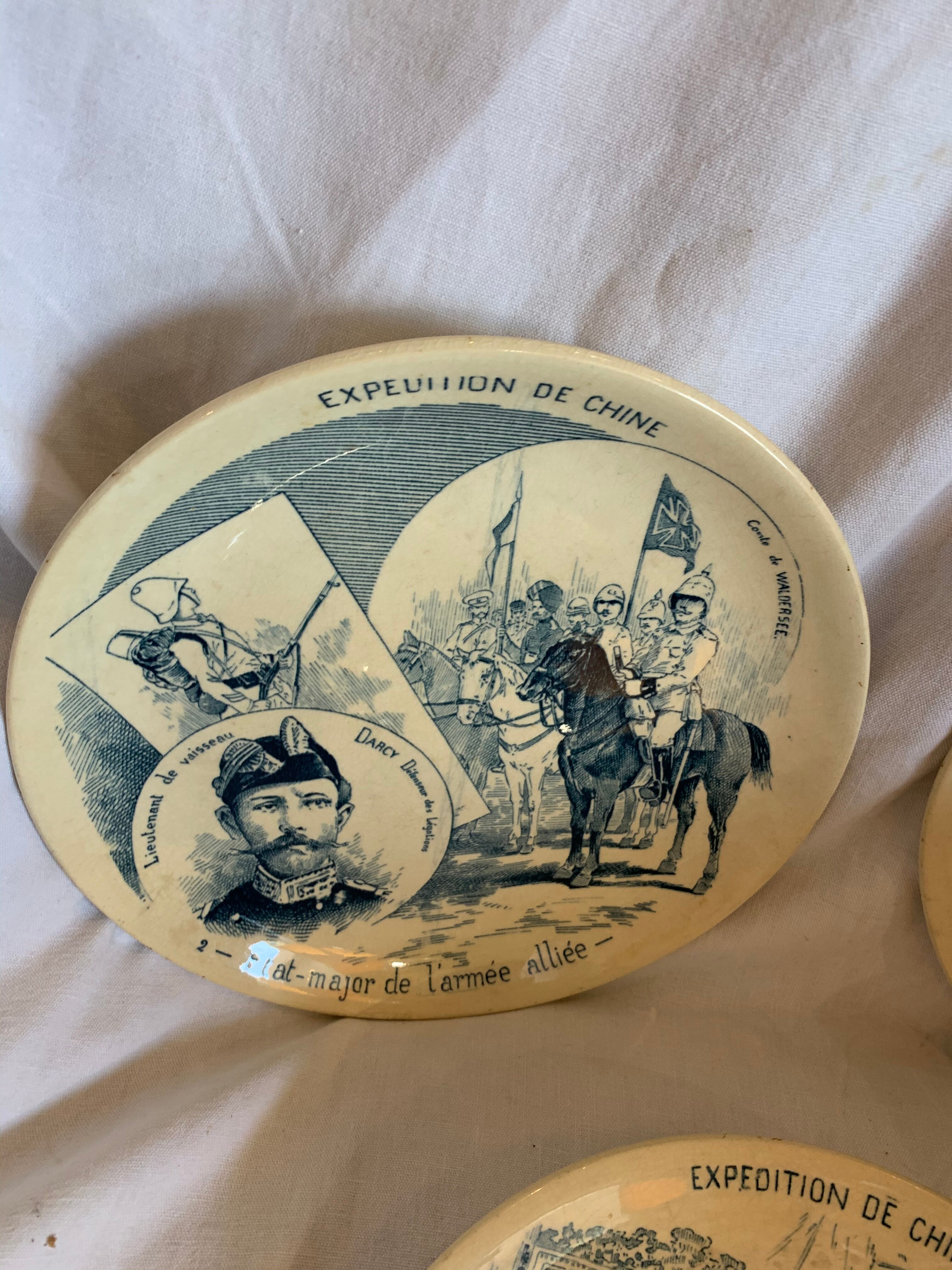 5 sarreguemine themed plates "Theme China"