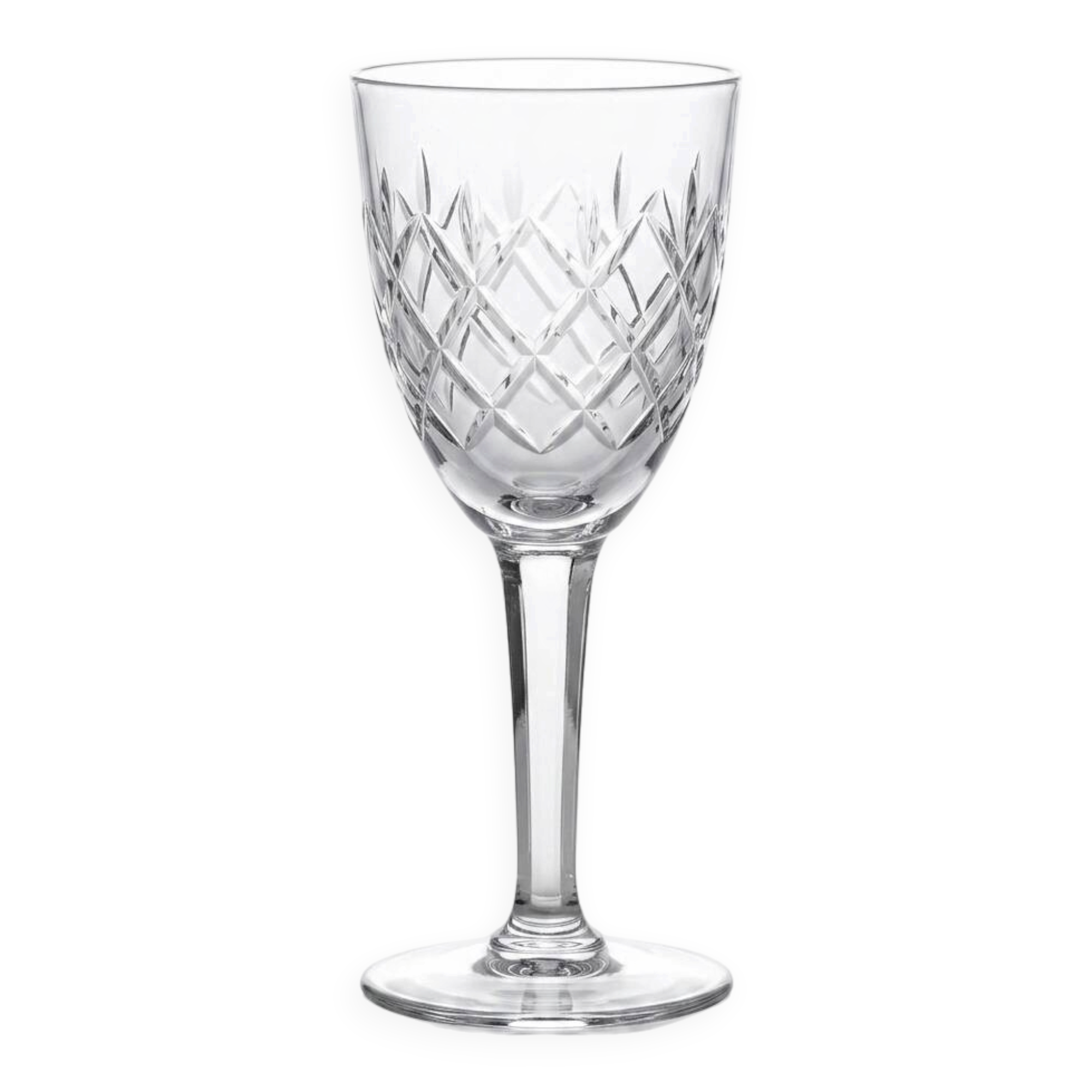 Verres à pied en cristal, ancien année 50