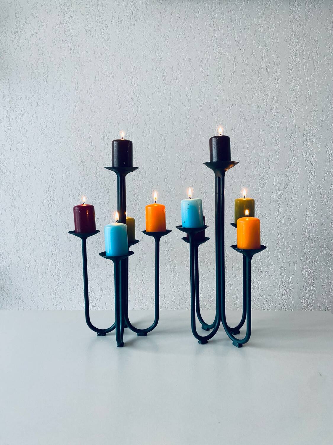 Pair of 5-branched candlesticks