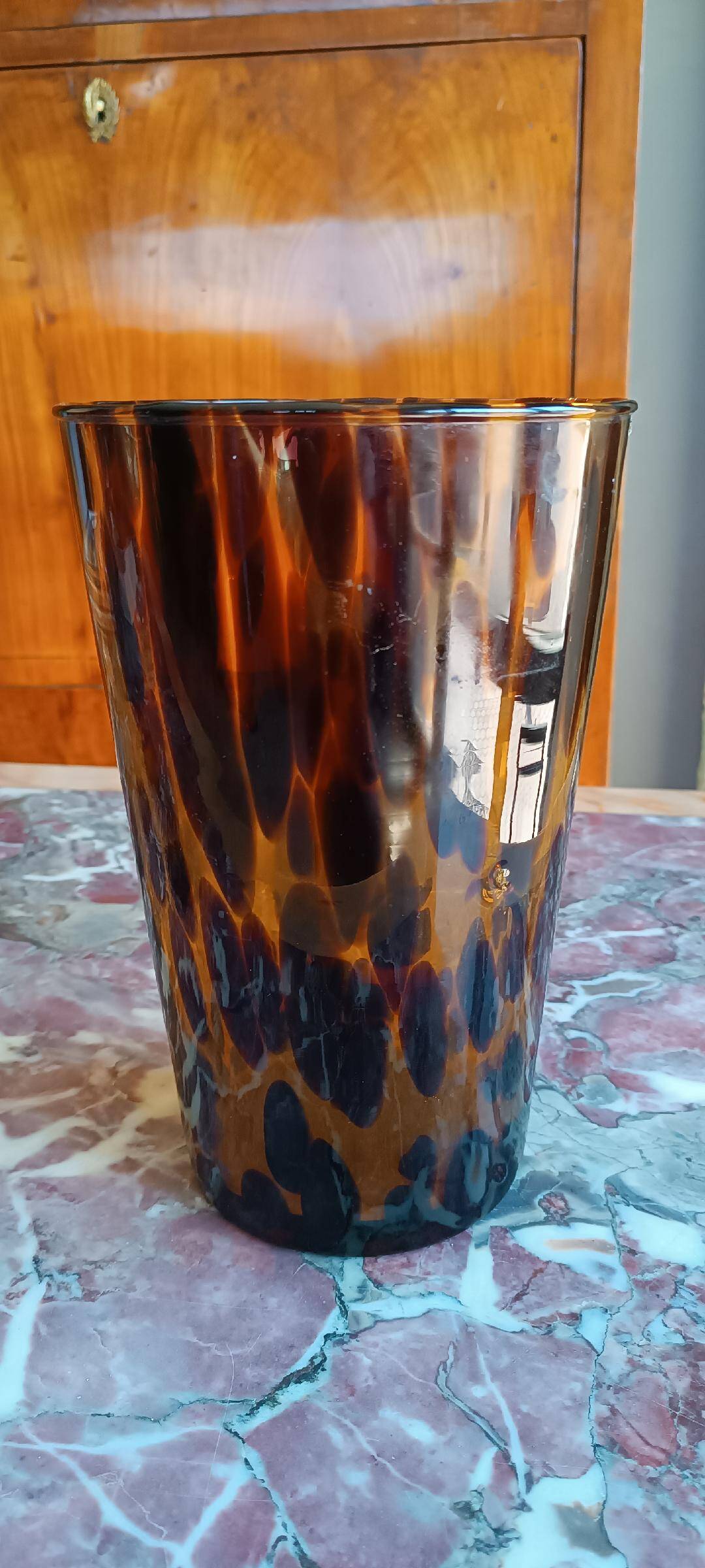 Murano glass vase, speckled, 1970s