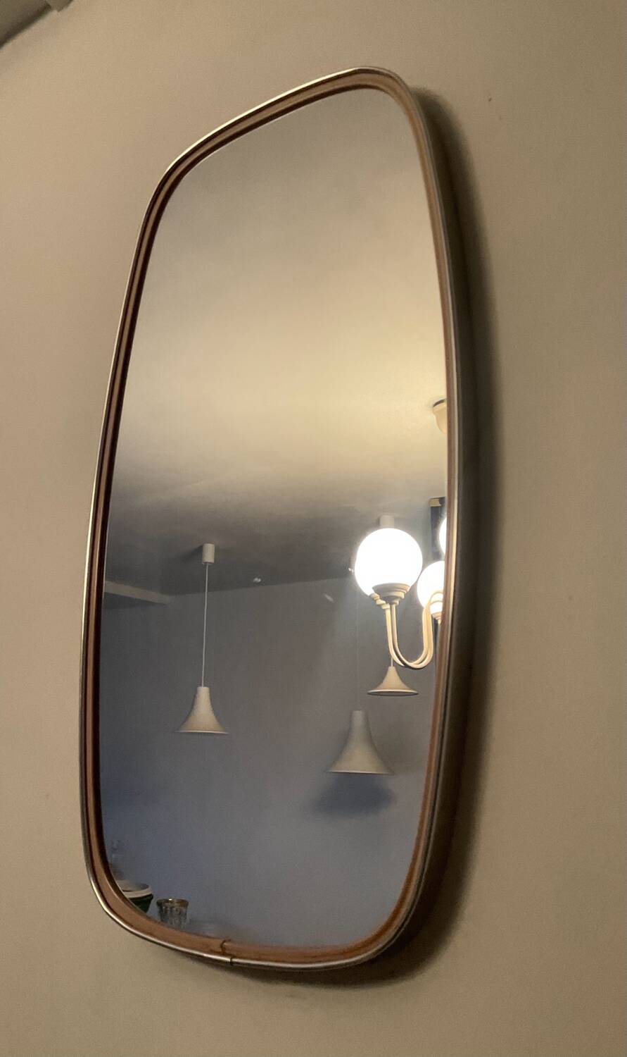 Free-form rearview mirror from the 60s-70s