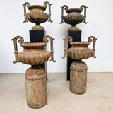 4 19th century cast iron garden basins