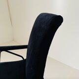 1960s vintage black velvet armchair