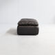 80s black leather pouf, sofa, ottoman set/2