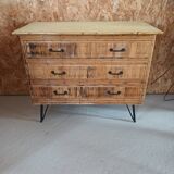 Commode vintage en rotin