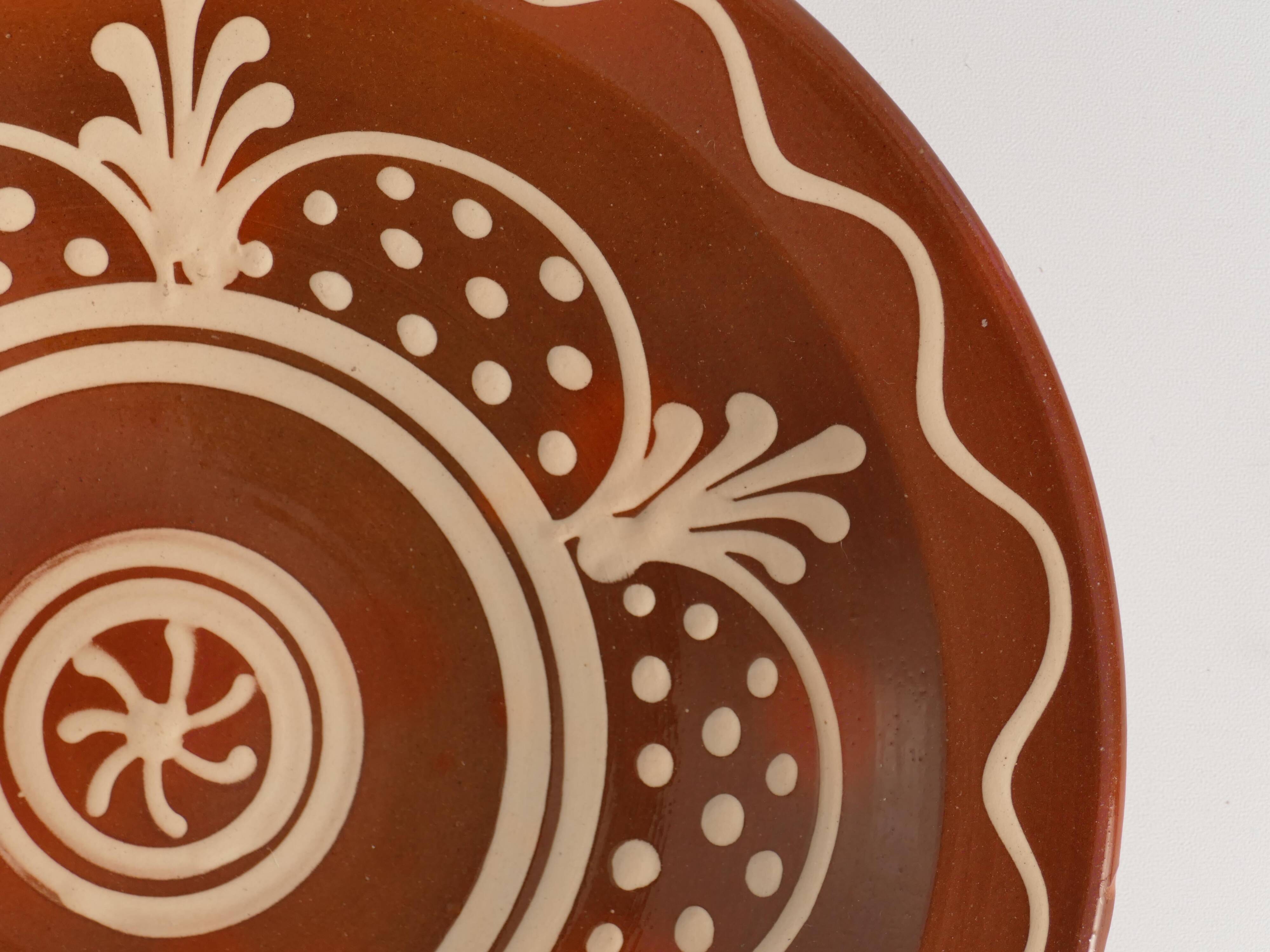 Brown & Cream White Stoneware Bowl by Andersson & Johansson, Höganäs, 1920s