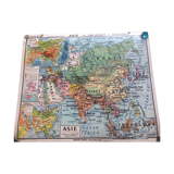 Map of old cardboard school Asia Jean Brunhes Deffontaines