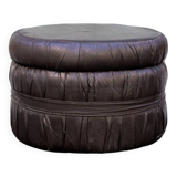 Pouf in vinile e legno con scaletta e scomparto, Italia Anni '60