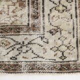 5x9 Brown & Beige Madallion Pattern Vintage Rug, 171x267Cm