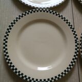 Set of 6 plates Damier Terre de fer Salins