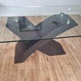 Glass and wood table (200×100cm) design