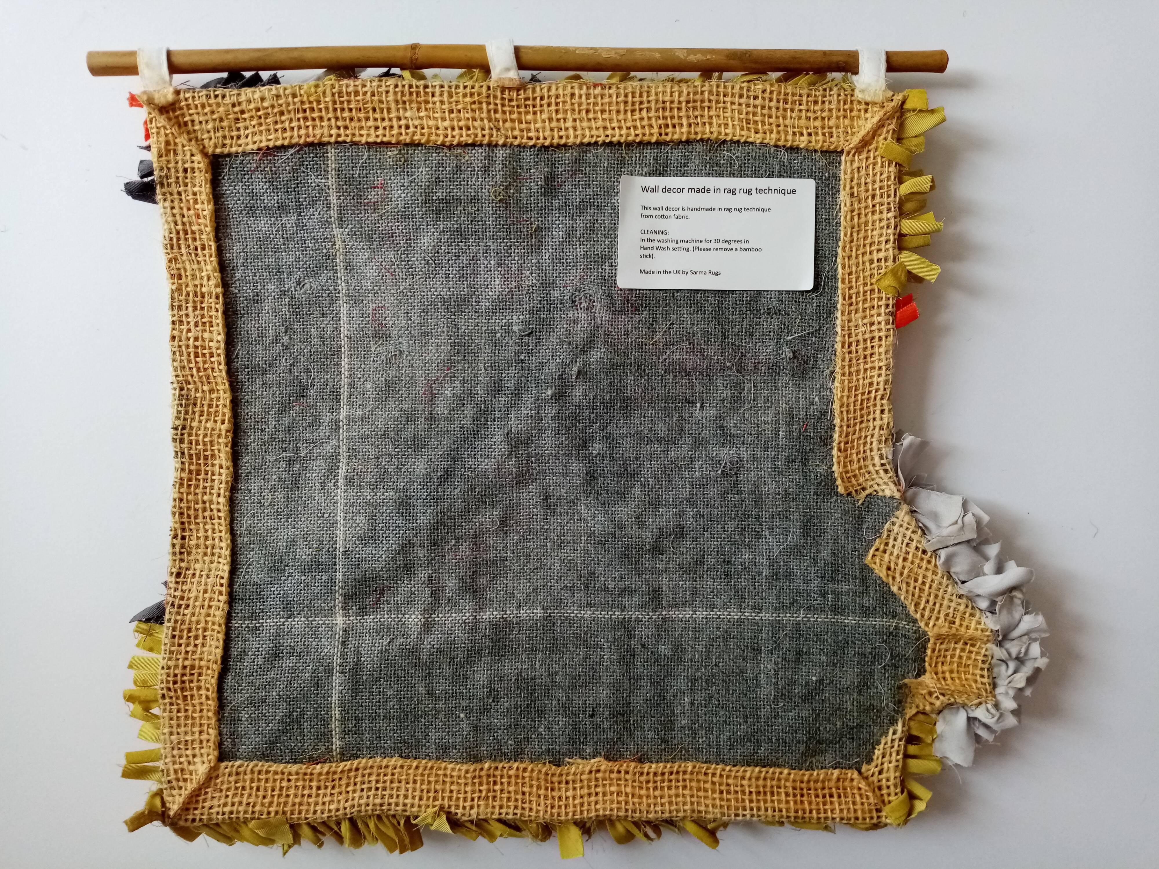 Contemporary handmade grey shaped fish tail cotton wall decor