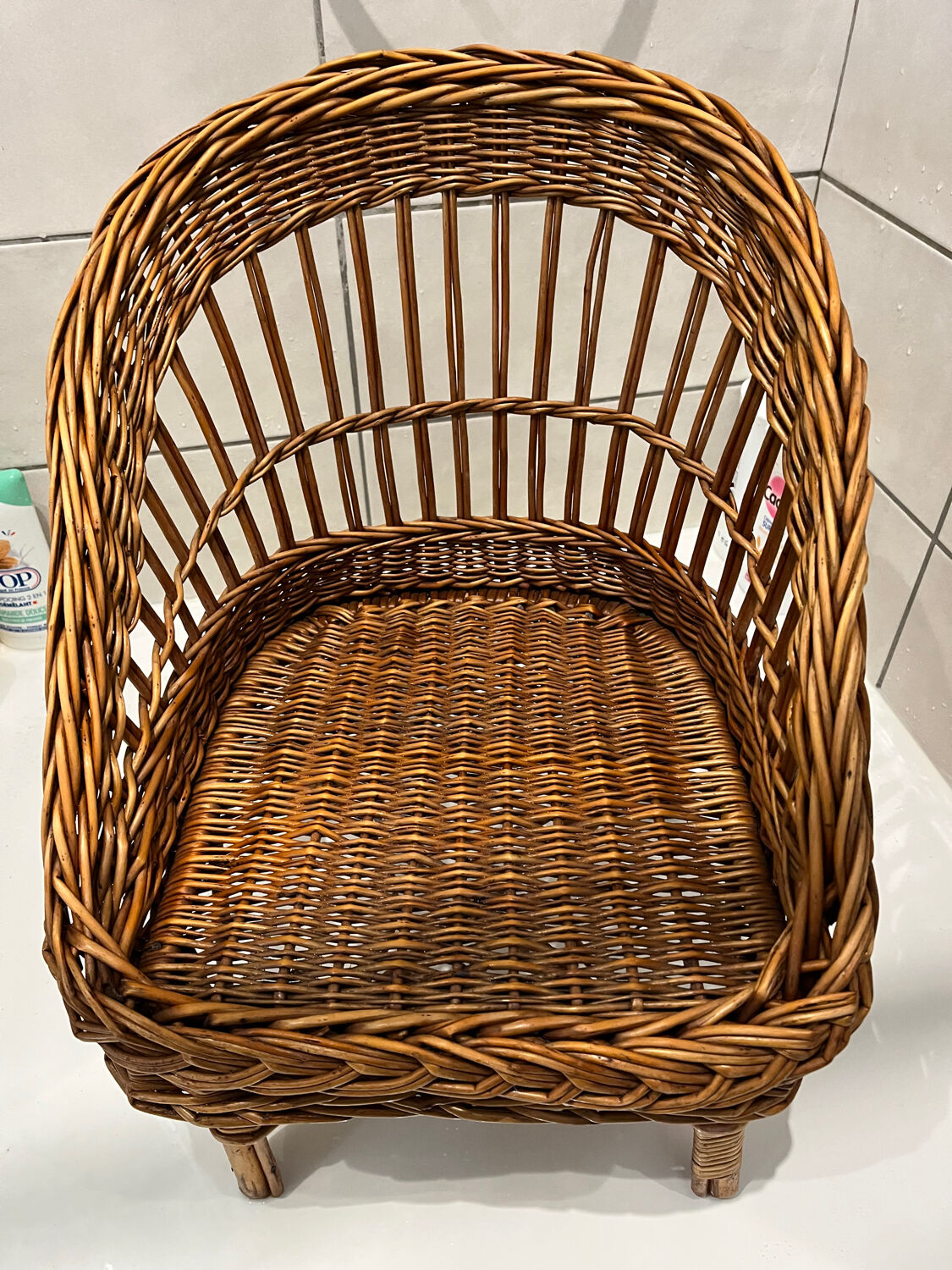 Small wicker children's armchair
