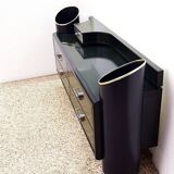 Space age cabinet in lacquered wood and steel, 1970s