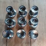 9 antique stainless steel ice cream cups