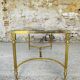 Table basse mid-century en marbre vert et laiton, 1960s