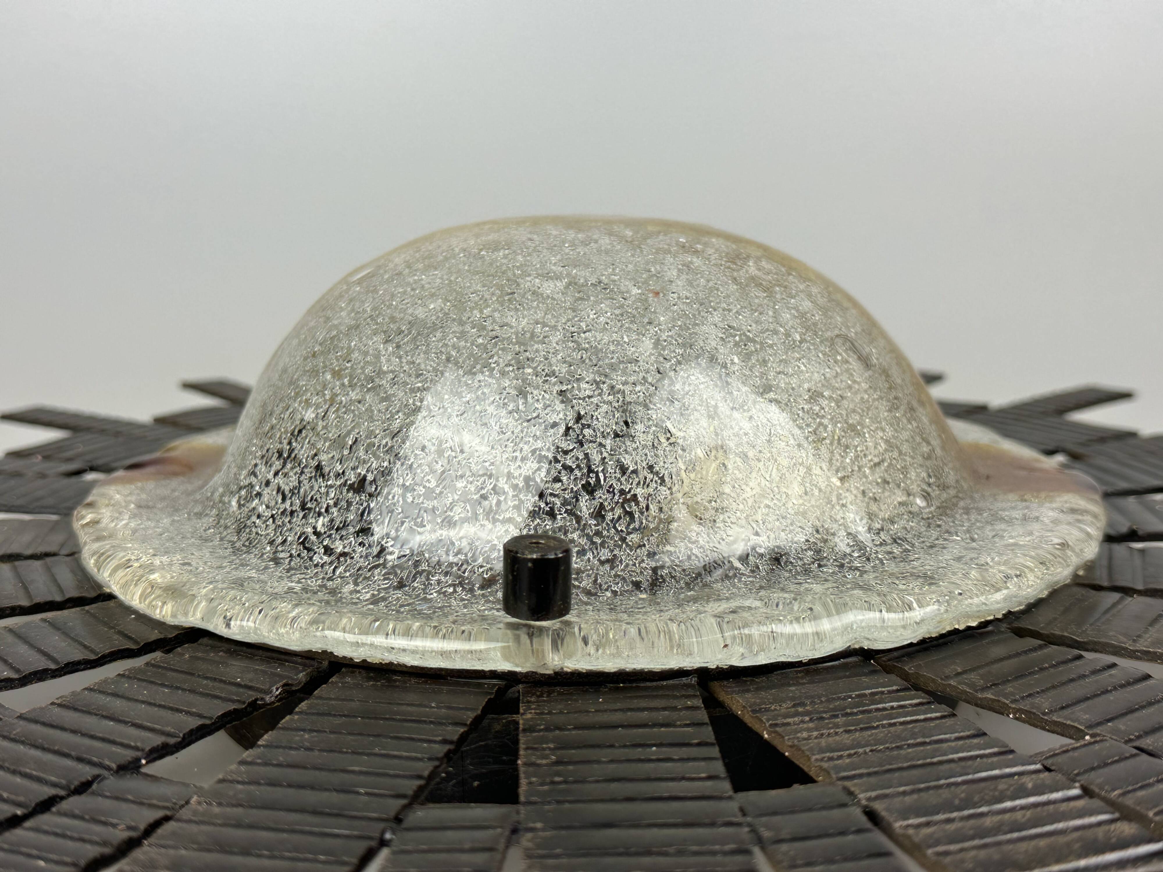 60s 70s Brutalist wall lamp wall light iron & glass by Honsel Leuchten