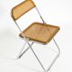 Chaise pliante Plia des années 1970 avec cannage de Vienne par Giancarlo Piretti pour Castelli
