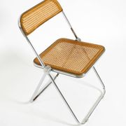 1970s Plia folding chair with Vienna cane by Giancarlo Piretti for Castelli