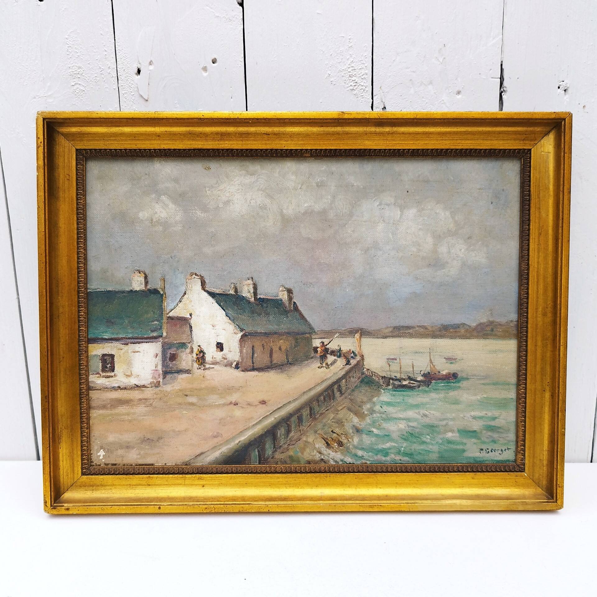 Oil on canvas Marine Perros-Guirec Georget